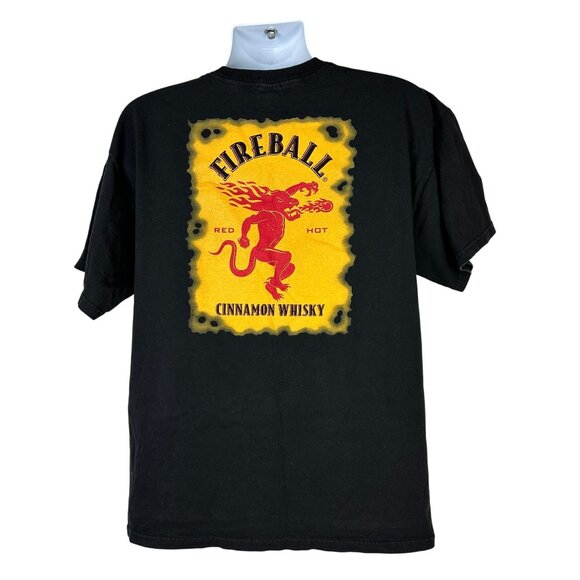Fireball Cinnamon Whisky Graphic Black T-Shirt XL Alstyle 100% Cotton Unisex - Picture 3 of 6